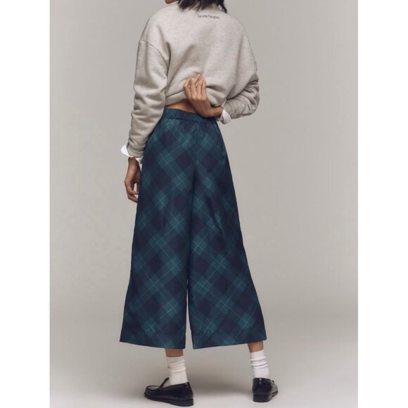 Maeve Anthropologie Taffeta Printed Cropped Wide-Leg Pants Size S Petite - Picture 3 of 7